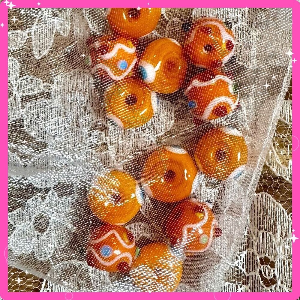 ⚜️ Jewelry Lot | Y2K Lampwork Glass Gingerbread Beads | Resell DIY 🩷